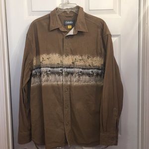 Cabela’s chamois long sleeve button down shirt L